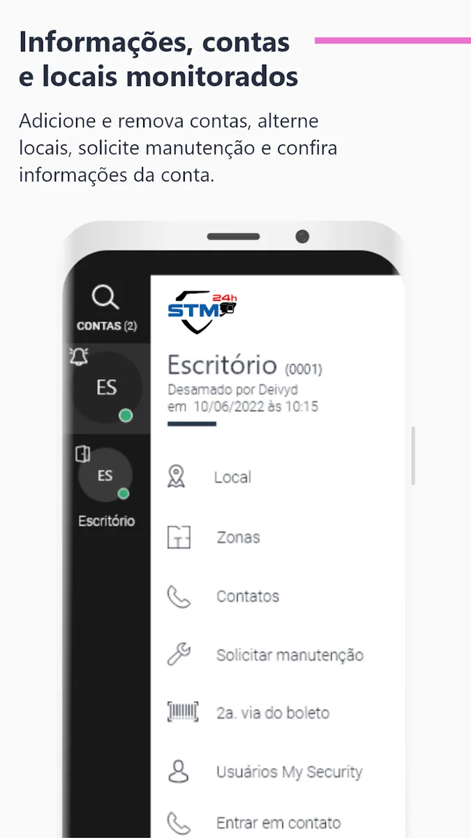 Tela do app STM 4